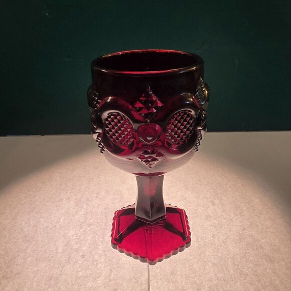 2 Avon 1876 Cape Cod Ruby Red Collection Goblet / Altar Chalice 4 0z Capacity - Picture 3 of 4